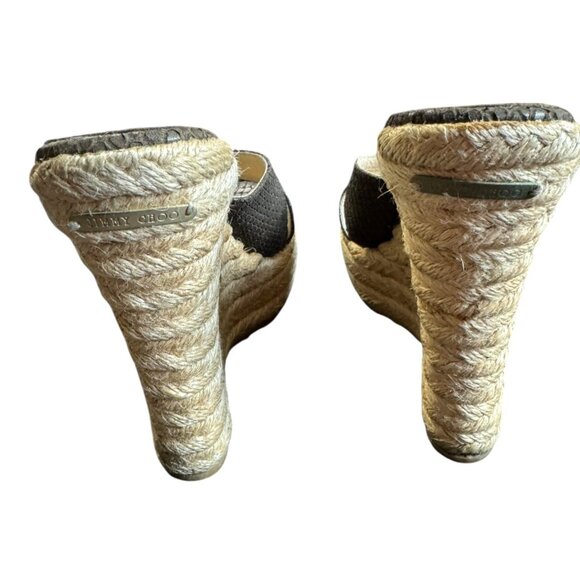 Jimmy Choo Authentic‎ Espadrille Wedge Sandals Size 39/6 Women's - Picture 6 of 10